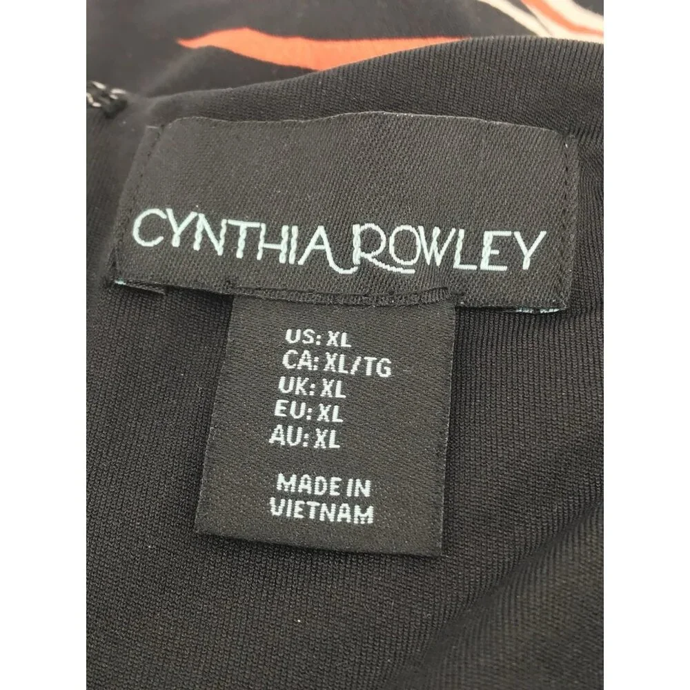 Cynthia Rowley Jumpsuit Romper Womens Size XL Black Floral Sleeveless Stretch‎ - Picture 9 of 13